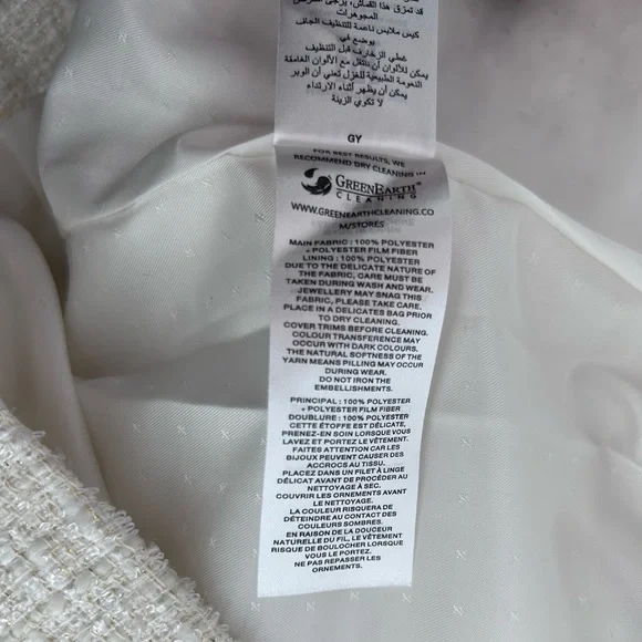 Self-Portrait Cream off white Metallic Boucle Mini Jacket Dress Size UK 10 US 6 - Picture 15 of 16